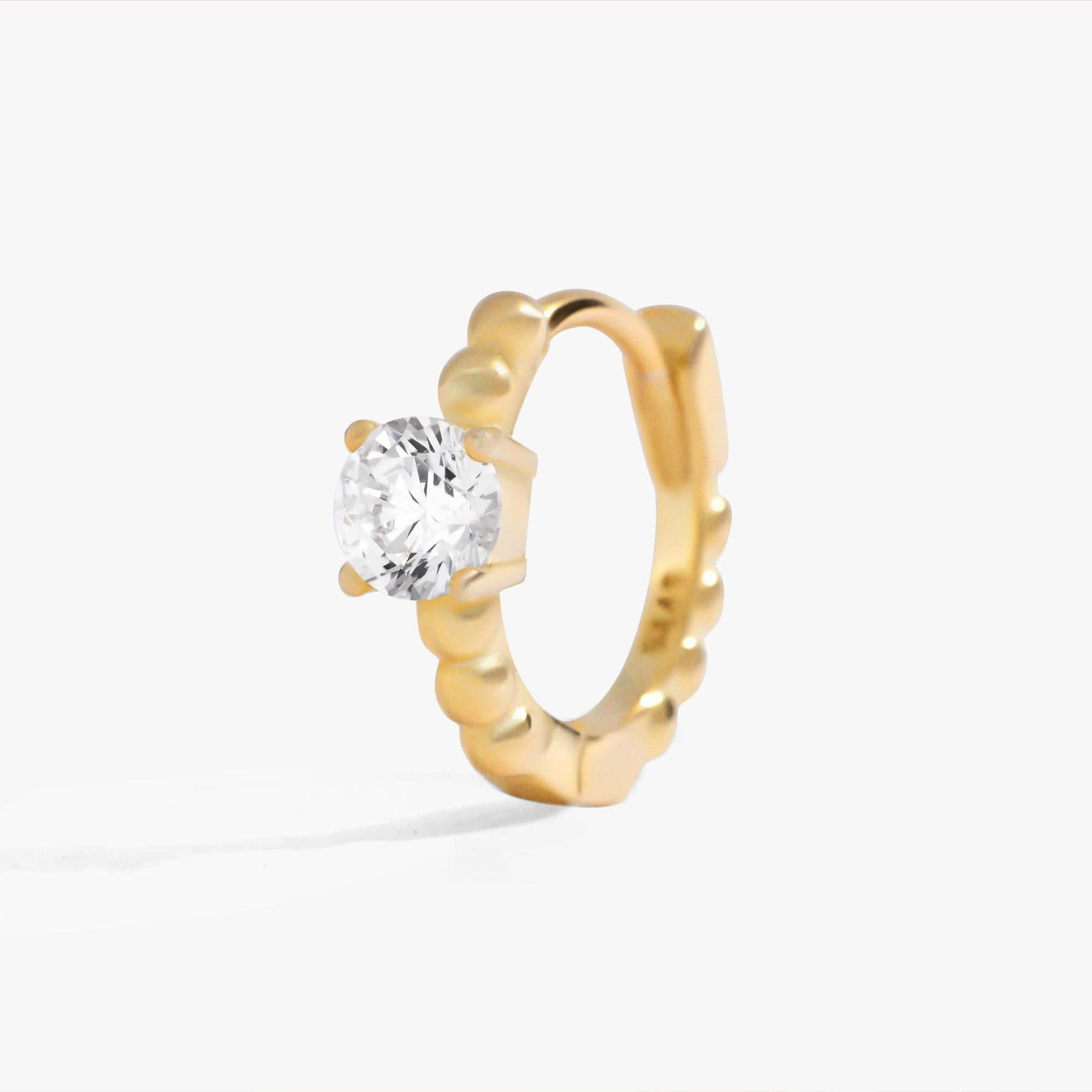 Shinny Crystal 3A CZ   Small Hoop Earrings