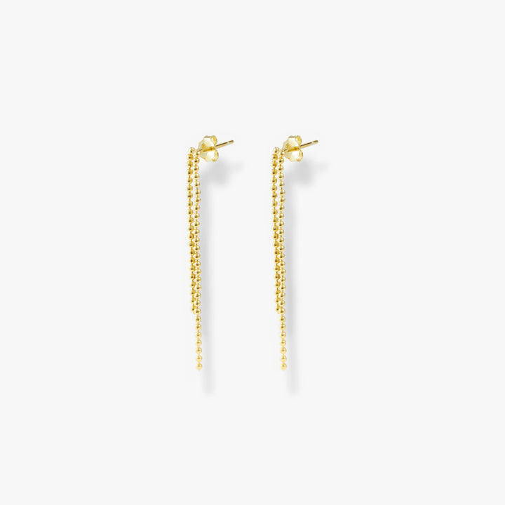 Sinple Plain Beaded Tassel Drop Earrings | Vintage Studs