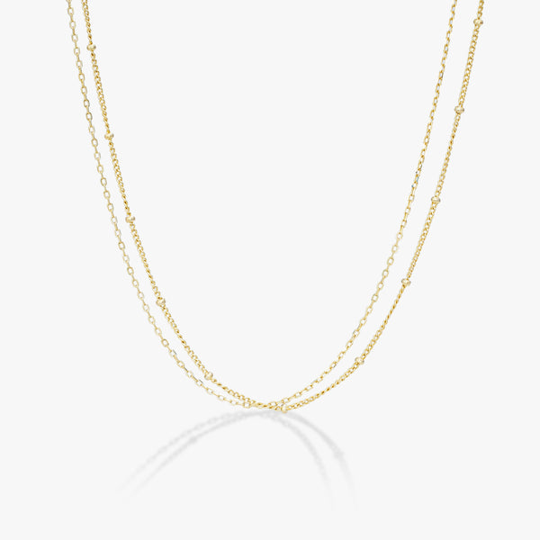 Stackable Double Layered Plain Chain Necklace