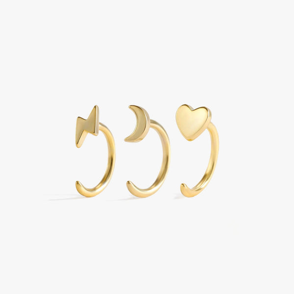 Tiny Sleeper Plain Half Hoop Huggie Earrings
