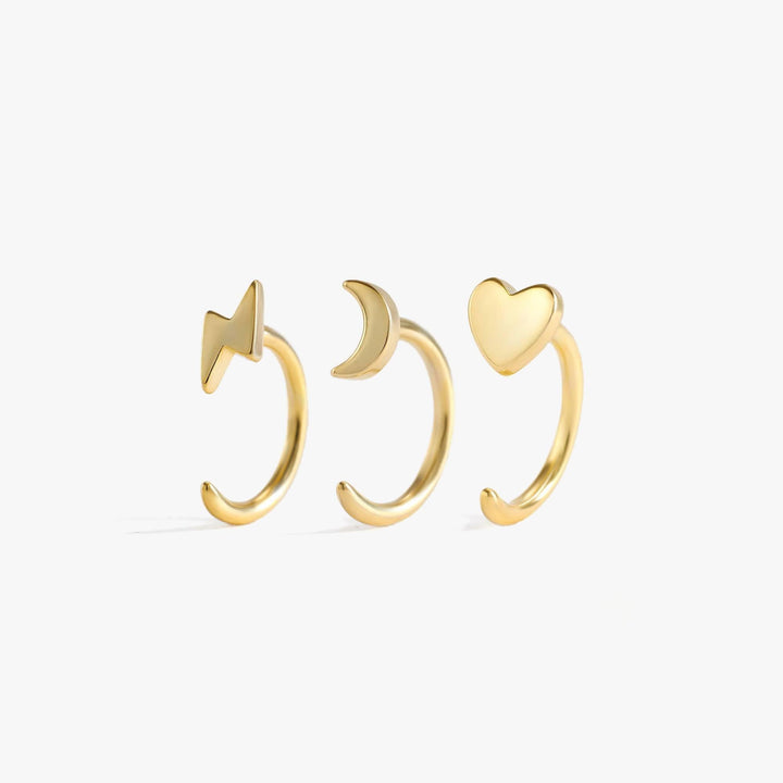 Tiny Sleeper Plain Half Hoop Huggie Earrings
