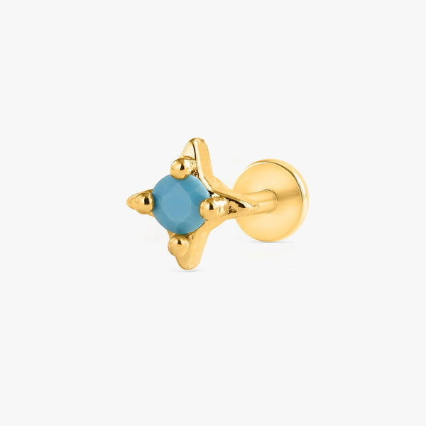 Color_Gold,Bar Type & Materials_Labret (Titanium) ;Tiny Star Conch Flat Black Earring - EricaJewels