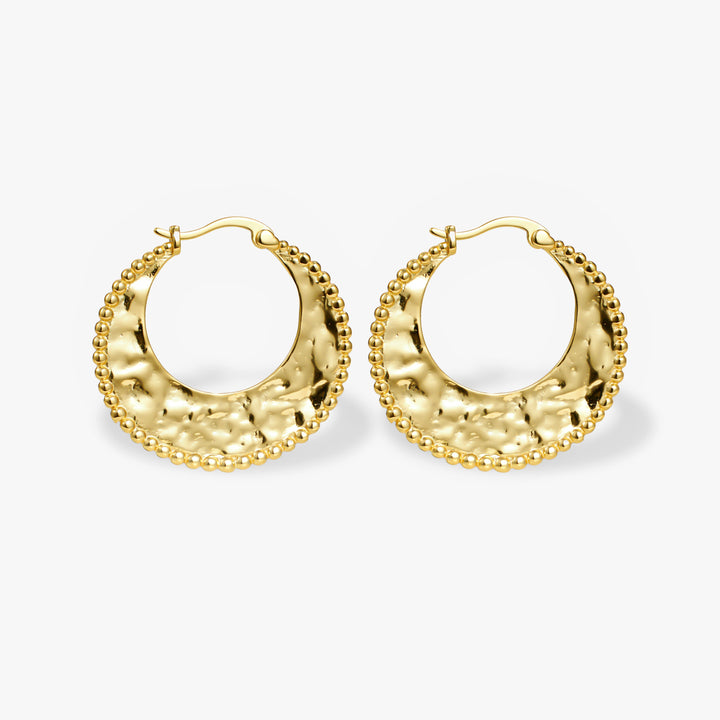 Vintage Plain Round Disk Earrings | Statement Hoop Earrings